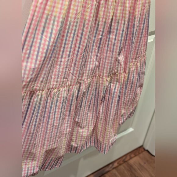 Cottagecore Gingham Tiered Midi Dress Charter Club Ombre Ruffle Spring Size M - Picture 4 of 7